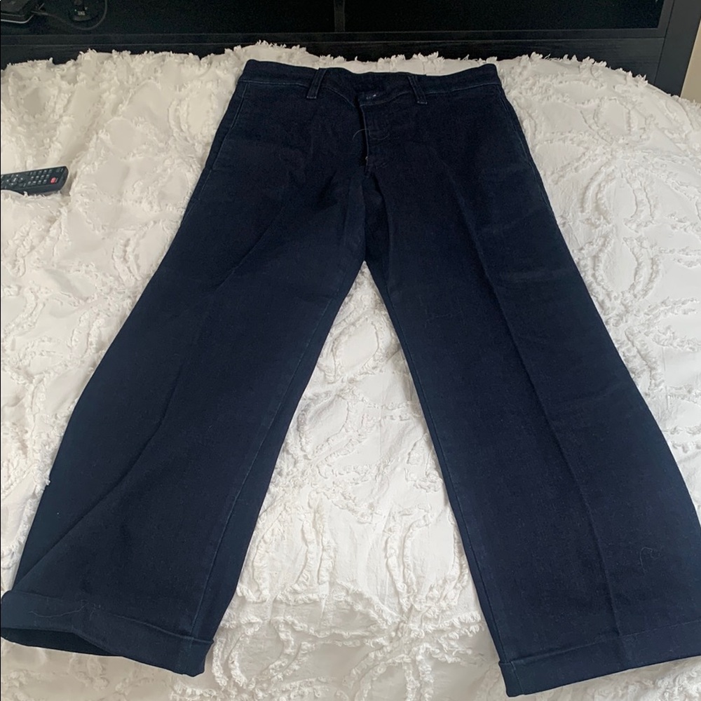 Wide-Leg Navy Pants jeans Paul Frederick